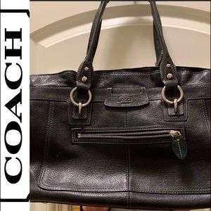 COACH PENELOPE VINTAGE LEATHER HANDBAG BLACK